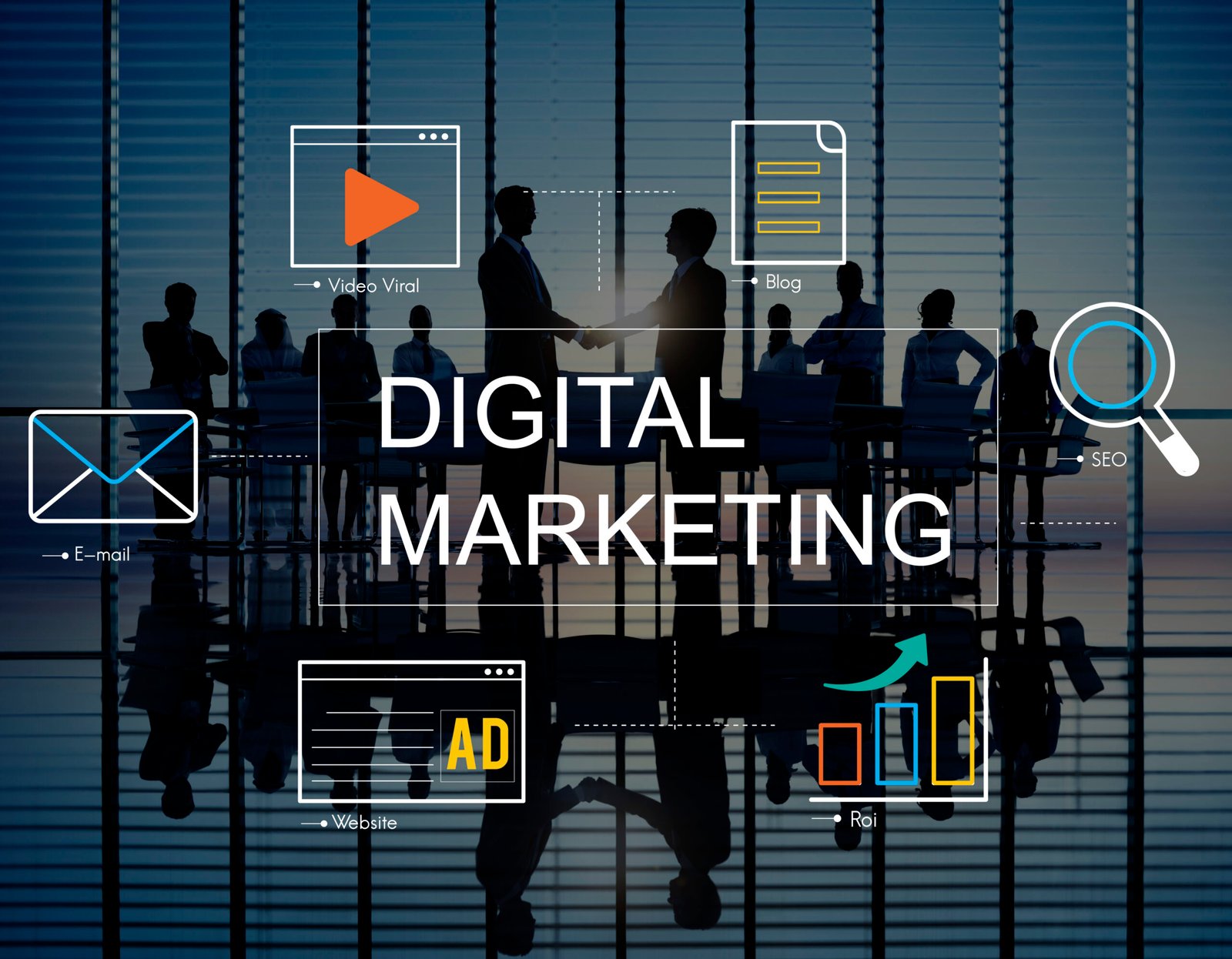 digital marketing media technology graphic concept